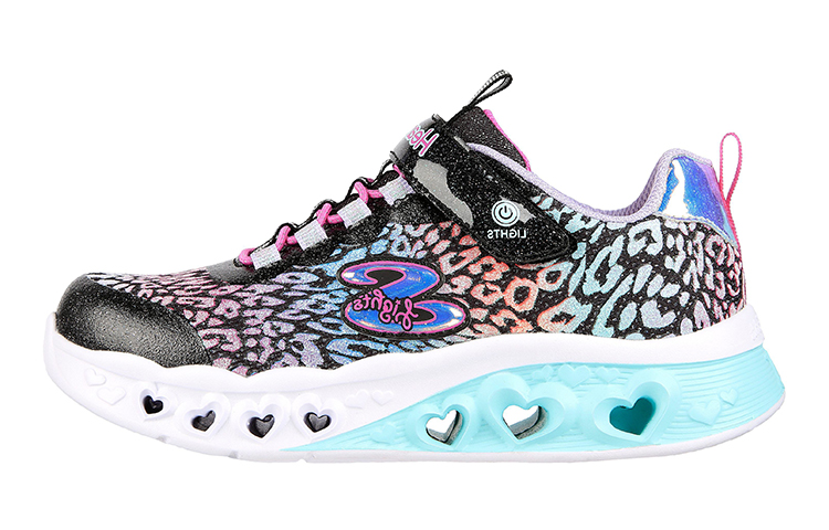 (Youth) Skechers Flutter Heart Lights 'Loves Wild' 302314L-BKMT