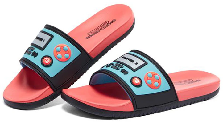 大童 Skechers Gambix 3 運動休閒拖鞋 黑藍粉 Lookbook 大童 Skechers Gambix 3 運動休閒拖鞋 黑藍粉