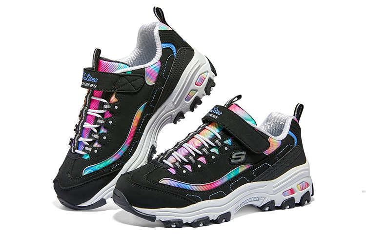 Lookbook 大童 Skechers Girls 舒適品味輕便 減震耐磨 兒童休閒鞋 黑彩色