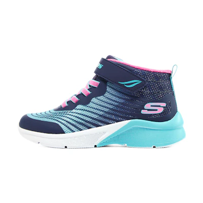 (Youth) Skechers Girls Microspec Rejoice Racer 'Navy Light Blue Pink'