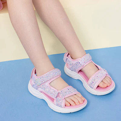 (Youth) Skechers Glimmer Kicks 'Pink Silver' 302965L-LTPK 2