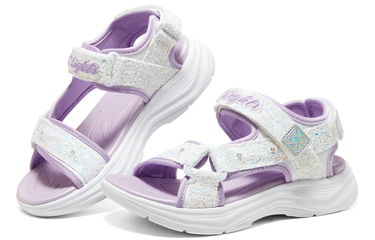 Shop (JR) Skechers Glimmer Kicks 'Putih Ungu' 302965L-WLV