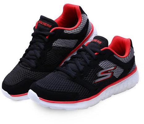大童 Skechers Go Run 400 低筒運動休閒鞋 黑紅 Lookbook 大童 Skechers Go Run 400 低筒運動休閒鞋 黑紅