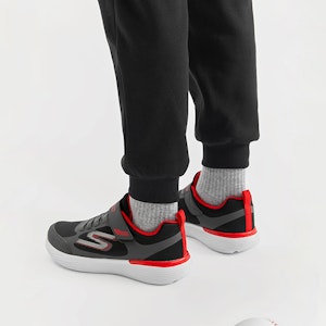 大童 Skechers Go Run 400 V2 防滑耐磨 兒童休閒鞋 黑紅 4