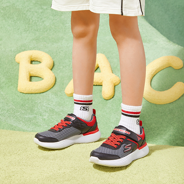 Cheap 大童 Skechers 休閒運動鞋 灰紅色