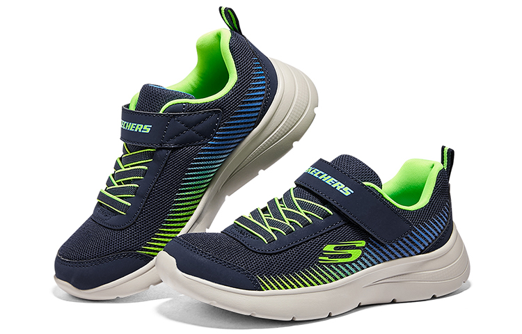Shop 大童 Skechers 減震耐磨 兒童休閒鞋 海軍藍檸檬