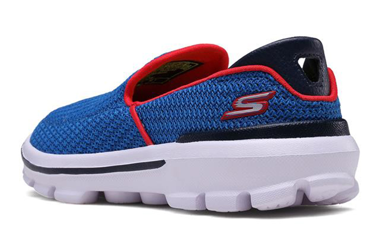 Cheap (Youth) Skechers Go Walk 3 'Blue Red Slip-On' 660006L-RYRD