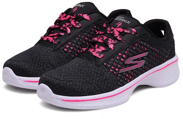 (Youth) Skechers Go Walk 4 'Black Pink' 81117L-BKHP Lookbook (Youth) Skechers Go Walk 4 'Black Pink' 81117L-BKHP