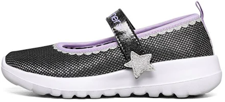 (Youth) Skechers Go Walk Joy 'Black Purple Velcro Mary Jane' 302222L-BKLV (Youth) Skechers Go Walk Joy 'Black Purple Velcro Mary Jane' 302222L-BKLV