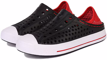 Lookbook 大童 Skechers Guzman Steps 輕便洞洞鞋舒適一腳蹬涼鞋 黑色