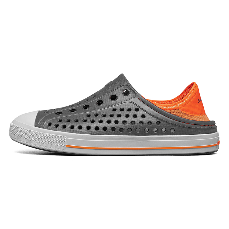 (Youth) Skechers Guzman Steps Slip-Ons 'Grey Orange' 91995L-CCOR