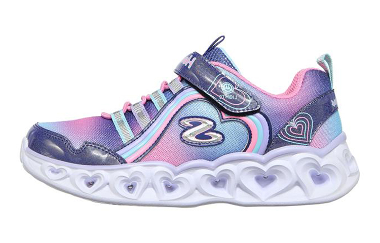 (Youth) Skechers Heart Lights 'Purple' 302308L-NVMT