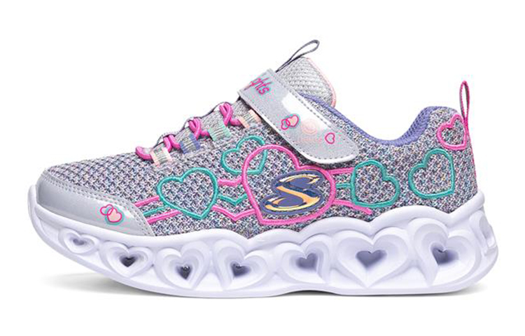 (Youth) Skechers Heart Lights 'Purple Green' 302080L-PWMT