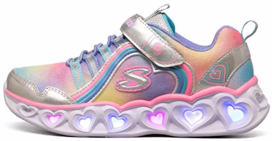 (Youth) Skechers Heart Lights 'Silver Pink' 302308L-SMLT (Youth) Skechers Heart Lights 'Silver Pink' 302308L-SMLT