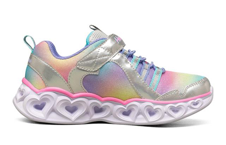 Order (JR) Skechers Heart Lights ''Zilver Roze'' 302308L-SMLT