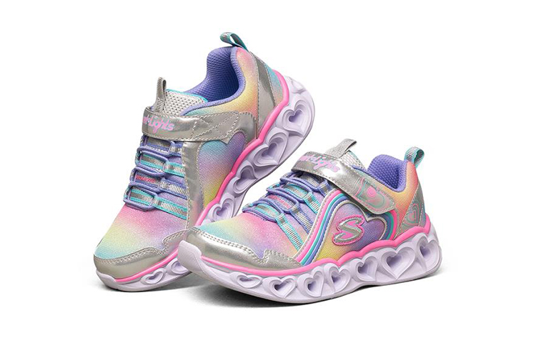 Lookbook (JR) Skechers Heart Lights ''Zilver Roze'' 302308L-SMLT