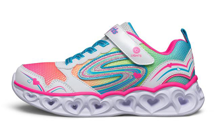 (Youth) Skechers Heart Lights 'White Multicolor' 20294L-WMLT