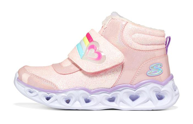 (Youth) Skechers Heart Lights High-Top Sneaker 'Pink Flash' 302669L-PKLV