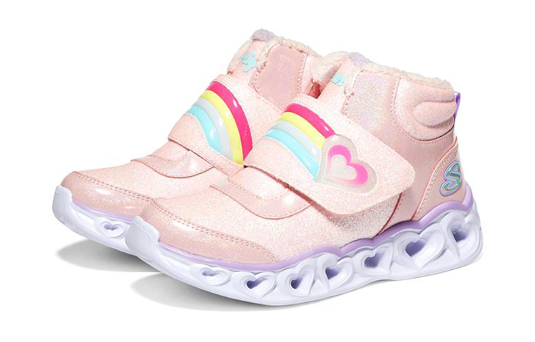 Lookbook (JR) Skechers Heart Lights High-Top Sneaker ''Pink Flash'' Kinderschoenen 302669L-PKLV