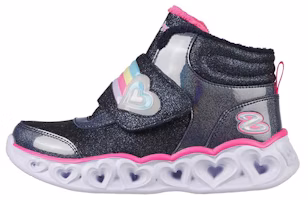 (Youth) Skechers Heart Lights High Top 'Black Flash' 302669L-NVPK (Youth) Skechers Heart Lights High Top 'Black Flash' 302669L-NVPK