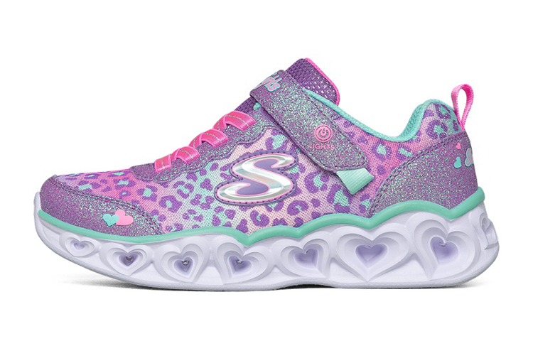 (Youth) Skechers Heart Lights Low 'Purple Green' 302145L-LVAQ