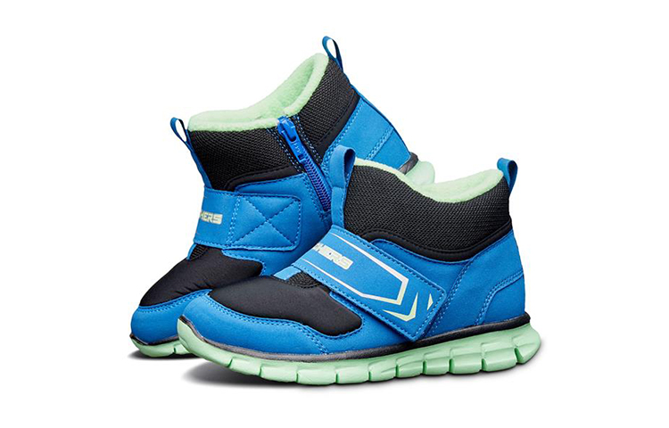 Lookbook (Youth) Skechers High-Top Sneakers 'Blue Black Fleece' 660019L-BLLM