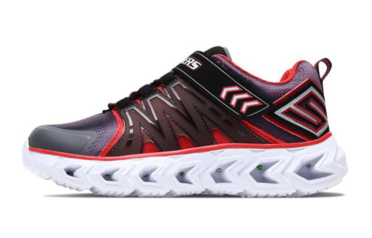 (Youth) Skechers Hypno-Flash 'Grey Red' 90585L-CCRD