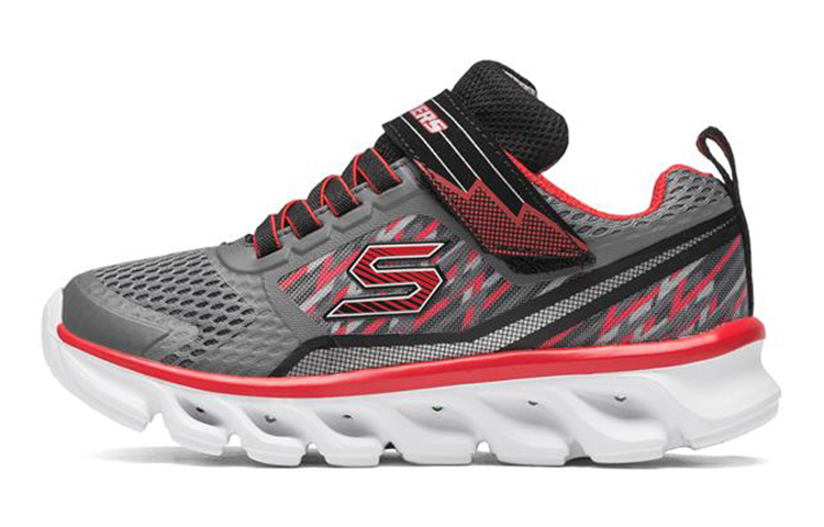 (Youth) Skechers Hypno-Flash Tremblers 'Grey Red' 90581L-CCRD