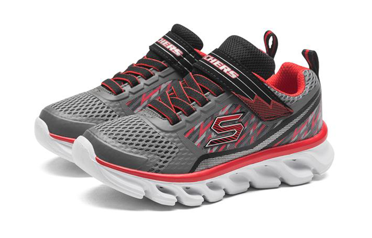 Lookbook (JR) Skechers Hypno-Flash Tremblers ''Grijs Rood'' 90581L-CCRD