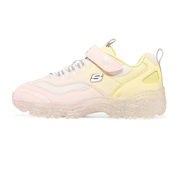 (Youth) Skechers Ice D'lites 'Pink Yellow' 302557L-PKYL