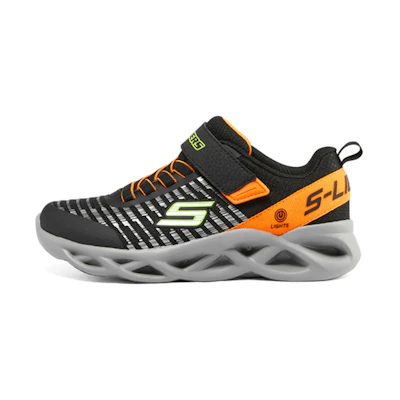 (Youth) Skechers Light Up Sneaker 'Black Orange'