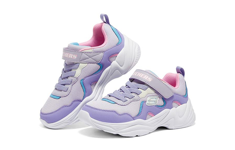 (Youth) Skechers Lite Styles Low 'Grey Purple' 圖 3