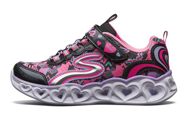(Youth) Skechers Love Lights Low Black/Pink 20180L-BKMT