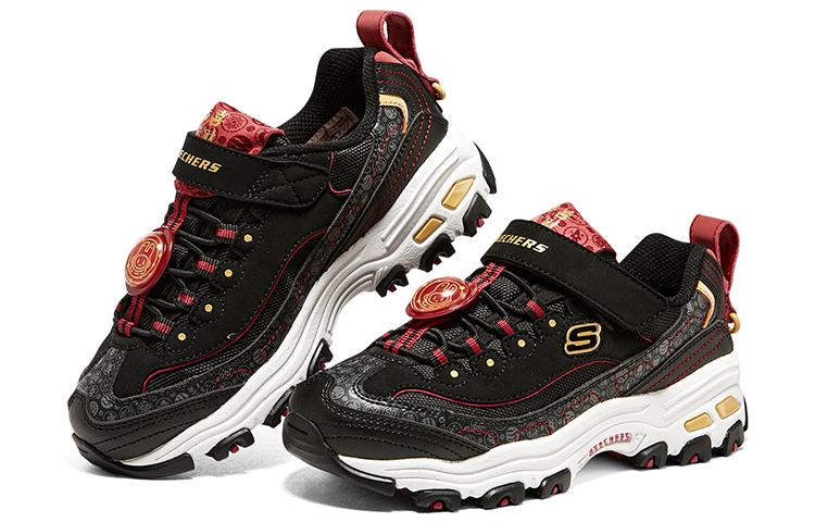 (Youth) Skechers D'lites Sneakers 'Black Red' 圖 4