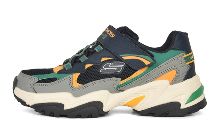 (Youth) Skechers DLITES 'Navy Green Orange'