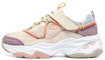 (Youth) Skechers Low Top Durable Dad Shoes 'White Pink' 302587L-NTMT (Youth) Skechers Low Top Durable Dad Shoes 'White Pink' 302587L-NTMT