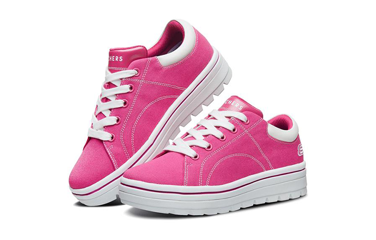 Lookbook (JR) Skechers Kasut Platform Rendah 'Peach White' 84706L-HTPK