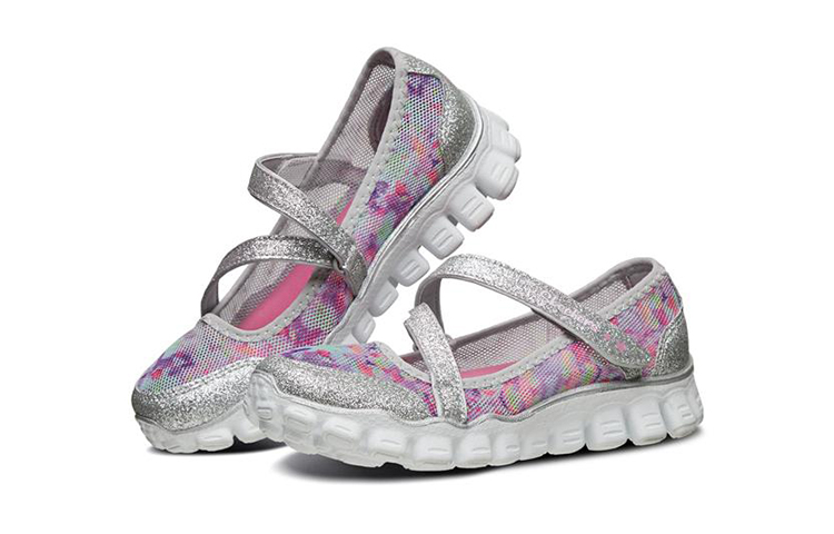 Lookbook (Youth) Skechers Mary Jane 'Silver Pink' 996459L-SMLT