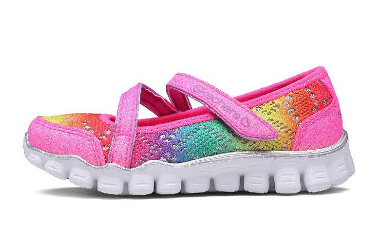 (Youth) Skechers Mary Jane Pink 'Colorful Crochet Princess' 81241L-PKMT