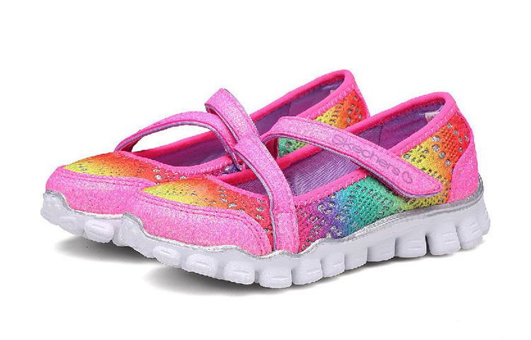 Lookbook (Youth) Skechers Mary Jane Pink 'Colorful Crochet Princess' 81241L-PKMT