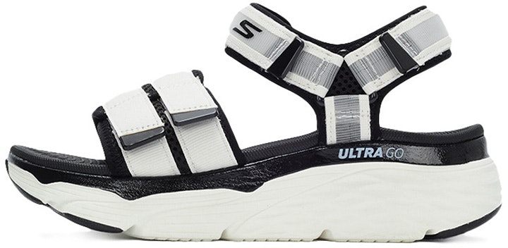 youth-skechers-max-cushioning-slipper-white-black-140424-wbk