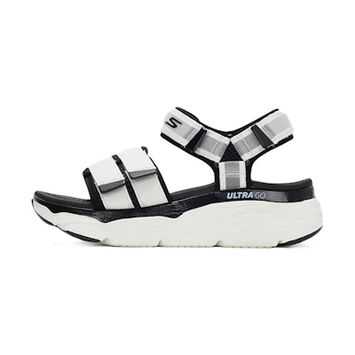 (W) Skechers Max Cushioning Slipper White/Black