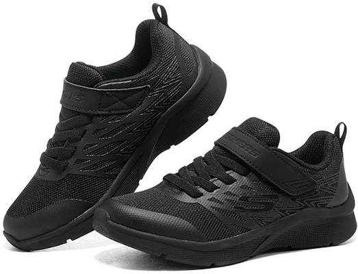 (JR) Skechers Microspec - Never Late 'Hitam Inti' 302617L-BBK Shop (JR) Skechers Microspec - Never Late 'Hitam Inti' 302617L-BBK