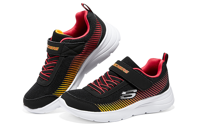 Shop (Youth) Skechers Microspec Gorza Shoes 'Black Red Yellow' 415016L-BKRD