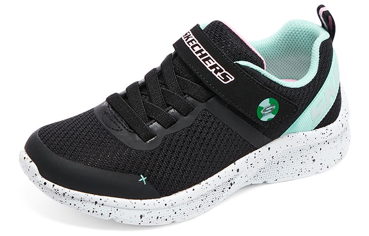 Shop (JR) Skechers Microspec Lifestyle Schoenen ''Zwart Turquoise Wit'' 302488L-BKAQ