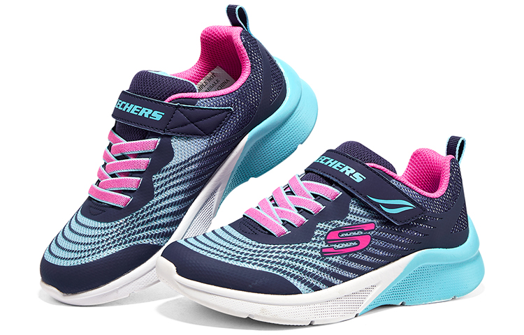 Shop (JR) Sneakers Skechers Microspec Rejoice Racer Sportive ''Nero Blu Rosa'' 302349L-NVMT