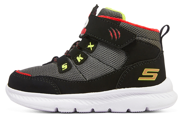 (Youth) Skechers Microspec Zovox Blended Velcro Shoes 'Black Grey Red' 407307N-BKRD