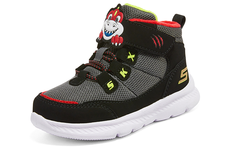 Lookbook (Youth) Skechers Microspec Zovox Blended Velcro Shoes 'Black Grey Red' 407307N-BKRD