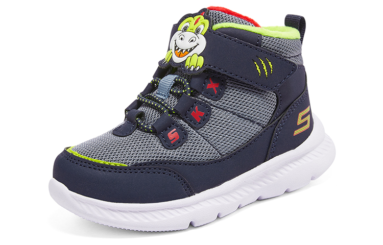 Lookbook (Youth) Skechers Microspec Zovox Blended Velcro Shoes 'Navy Grey' 407307N-NVLM