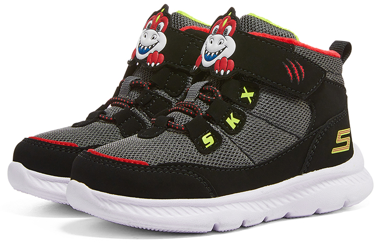 Shop (Youth) Skechers Microspec Zovox Blended Velcro Shoes 'Black Grey Red' 407307N-BKRD